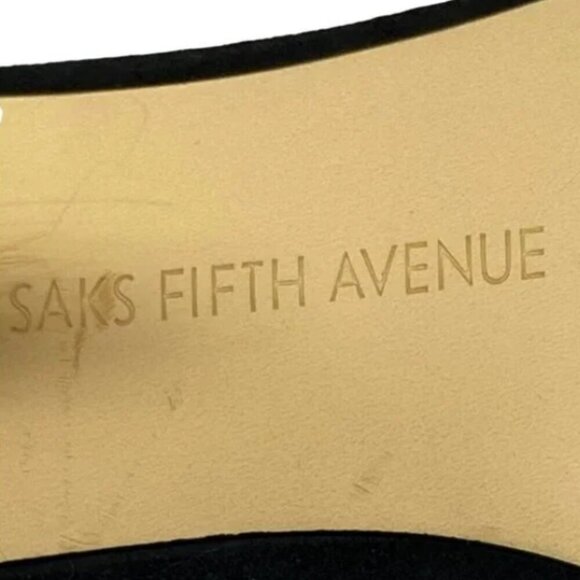 Saks Fifth Avenue Suede Strappy Peep Toe Heels - Size 6.5 - Picture 6 of 7